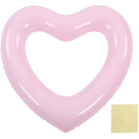 Herzförmiger Schwimmring, 45 cm, aus dickem, reißfestem PVC für Pool, Strand und Partys, rosa