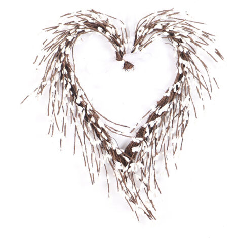 Herzförmiger Wandkranz zum Valentinstag, florale Türdekoration