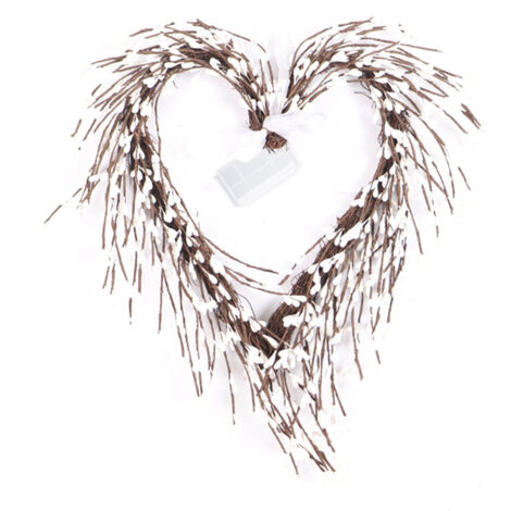 Herzförmiger Wandkranz zum Valentinstag, florale Türdekoration