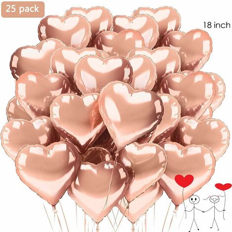3 Stück XXL Helium Folienballons Rosa Herz groß Hochzeit Valentinstag Geschenk 