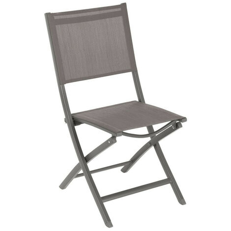 Hesperide – Chaise de jardin pliante extérieure – Structure aluminium – Toile texaline wenge – Hauteur 90 cm – Charge maximale 120 kg