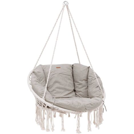 Hesperide – Fauteuil suspendu Cordessa en acier traité époxy – Dimensions 100x80cm – Poids max 110kg – Coussins polyester inclus