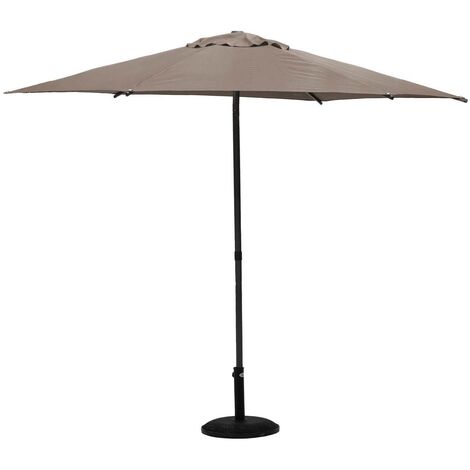 Hesperide – Parasol droit rond taupe 270 cm – Acier traité époxy – Système d'inclinaison intégré – Protection UV UPF 50