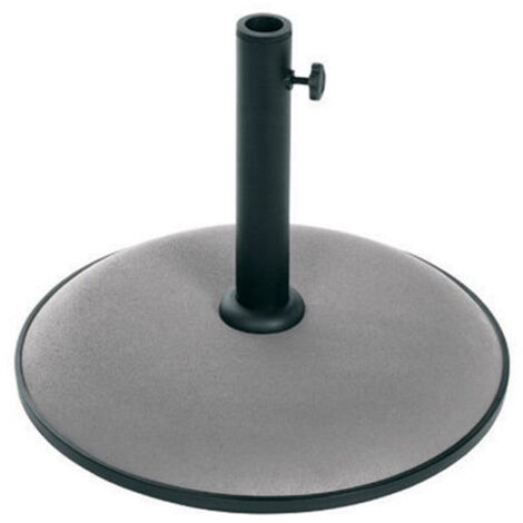 Hesperide – Pied de parasol béton gris 25 kg – Hauteur 41,9 cm – Diamètre 50 cm – Compatible mâts 35-48 mm – Molette de serrage incluse