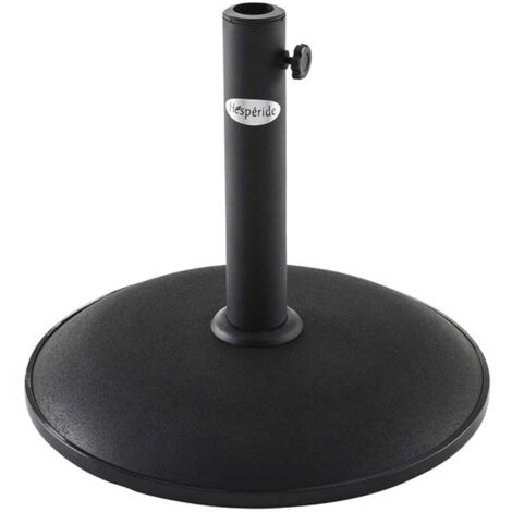 Hesperide – Pied de parasol en béton 15 kg – Forme ronde – Diamètre 45 cm – Tube métal traité époxy – Compatible mât 35-48 mm