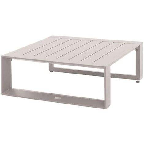 Hesperide – Table basse de jardin carrée en aluminium – Plateau à larges lattes – Pieds ajustables pour sol irrégulier – Dimensions 79x79x30cm