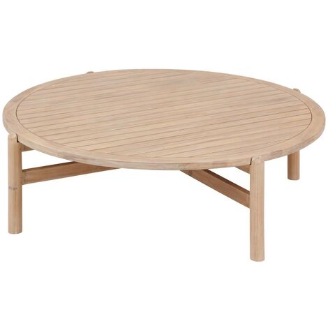 Hesperide – Table basse de jardin ronde 120cm en acacia – Résistante aux UV – Hauteur 38cm – Idéale pour apéritif en extérieur
