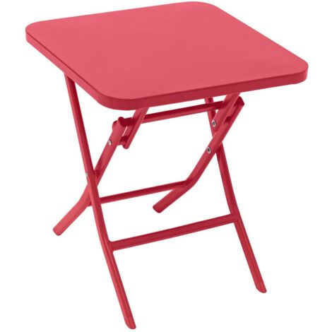 Hesperide – Table d'appoint de jardin carrée 40x40cm en aluminium époxy – Finition veloutée – Résistante à la rouille et décoloration – Compacte pour petits espaces