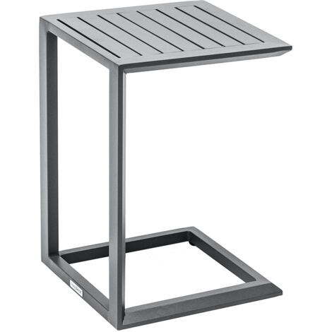Hesperide – Table d'appoint en aluminium gris graphite – Forme carrée – Dimensions 38x38x56 cm – Traitement anti-rouille et UV – Pour salon de jardin