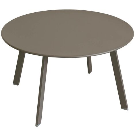 Hesperide – Table d'appoint ronde 70x40cm en acier traité époxy – Résistante à la rouille – Coloris tonka – Pour extérieur et intérieur