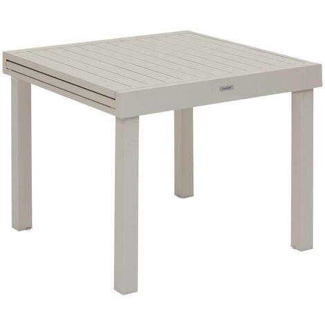 Hesperide – Table de jardin extensible 8 places en aluminium époxy – Longueur 90 à 180 cm – Résistante à la pluie et à la rouille