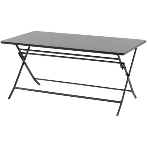 Hesperide – Table de jardin pliante rectangulaire 6 places – Acier époxy antirouille – Dimensions 150x80x71cm – Pour balcons et petites terrasses
