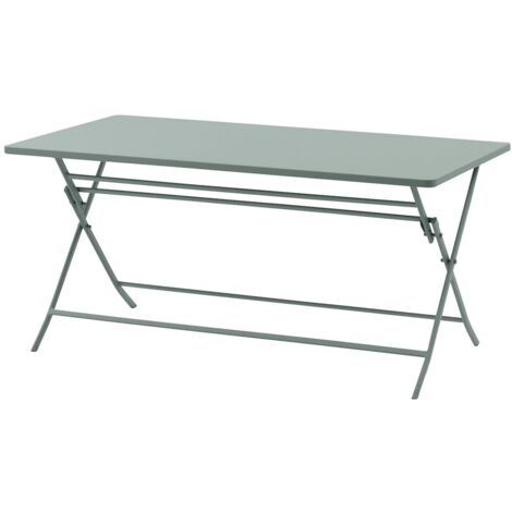 Hesperide – Table de jardin pliante rectangulaire 6 places – Acier traité anti-corrosion – Dimensions 150x80x71 cm – Pour balcons et petites terrasses