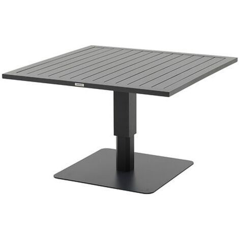 Hesperide – Table de jardin relevable carrée en aluminium – 4 places – Structure traitée époxy antirouille – Dimensions 110x110x69 cm