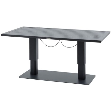 Hesperide – Table de jardin relevable rectangulaire 150x80cm en aluminium traité époxy – 6 à 8 personnes – Résistante aux UV et antirouille