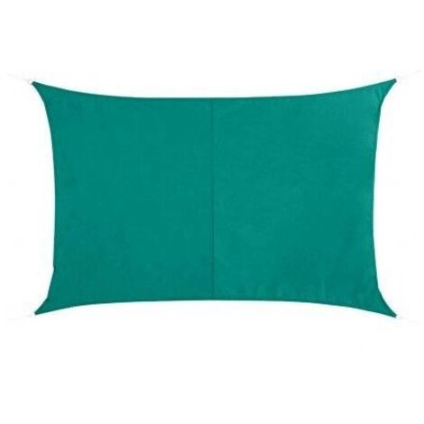 Hesperide – Voile d'ombrage rectangulaire 3x2m – Polyester déperlant vert émeraude – Protection UV et pluie – Installation facile avec cordes incluses