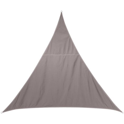 Hesperide – Voile d'ombrage triangulaire 5x5x5m taupe – Polyester 180 g/m² hydrofuge – Résistant aux UV – Housse de protection incluse