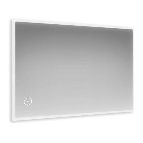 Hester - specchio da bagno retroilluminato con interruttore touch, dimensioni  90 x 75 cm, sensore touch sinistra