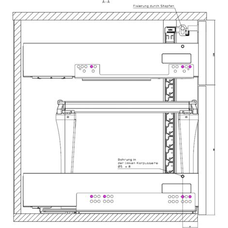 Hettich 1: 1 Zeichnung IT Atira Sko 1508