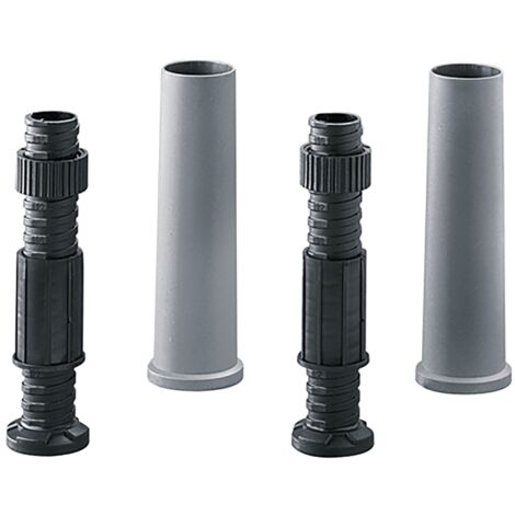 Hettich 2-Fuß-Gestell-Höhenverstellung,  745-865mm,  Change 45978,  schwarz/aluminiumoptik