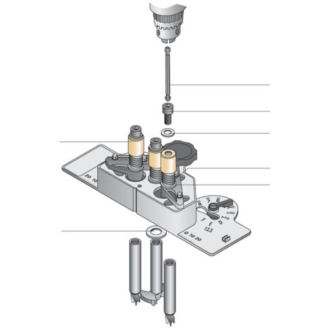 Hettich Ankörnlehre-Feststellplatte 9131489,  DrillJig Scharnier