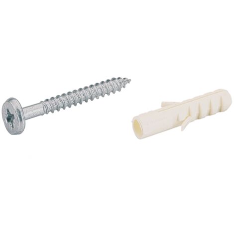 Hettich Aufhängeschiene-Spezialschraube,  mit Dübel,  65480,  Ø 5,5x50mm,  Stahl verzinkt