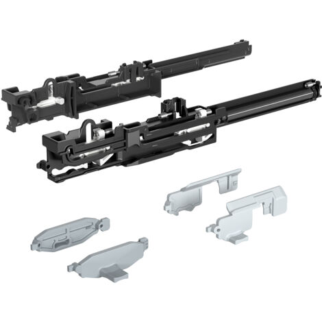 Hettich Ausz.führ.-Selbsteinzugsgehäuse 9209847,  aluminiumoptik