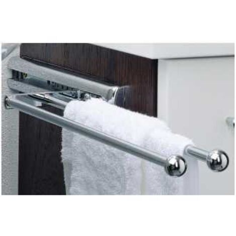 Hettich Badezimmer-Handtuchauszug,  70692, Länge 410mm,  2-armig,  Stahl verchromt