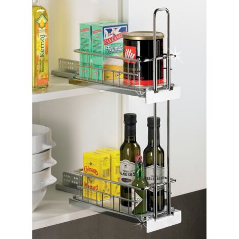 Hettich Badezimmer-Oberschrankinnenauszug, Cargo IQ plus 90° 9066486, Stahl silber