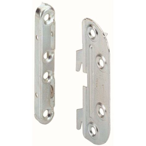 Hettich Bettbeschlag zum Verbinden, verzinkt, 4 Stück Winkel & Verbinder