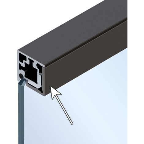 Hettich CADRO Clip-Eckprofil 1-Seitig Kunststoff Eds.Optik,  L 3000mm E2