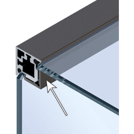Hettich CADRO Clip-Eckprofil 2-Seitig Kunststoff Eds.Optik,  L 3000mm E2
