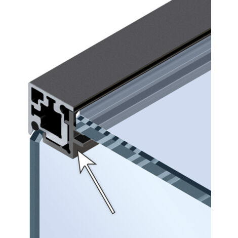 Hettich CADRO Clip-Eckprofil M.Auflage Kunststoff Eds.Optik,  L 3000mm E2