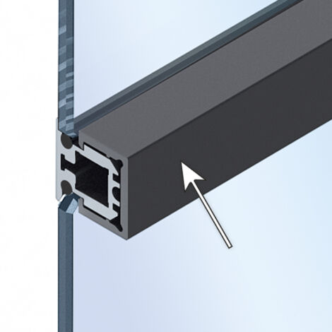 Hettich CADRO Clip-Mittelprofil Kunststoff Schwarz matt, L 3000 E2