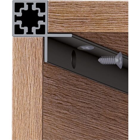 Hettich CADRO Eckprofil Z. Anschrauben Schwarz matt,  L 3000 mm E2