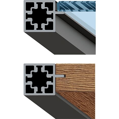 Hettich CADRO Glasbodenprofil 6mm Edelstahl Optik,  L 3000 mm E2