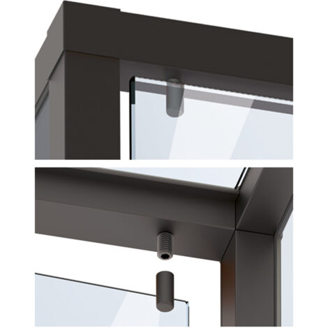 Hettich CADRO Glastüranschlag Kunststoff Schwarz E2