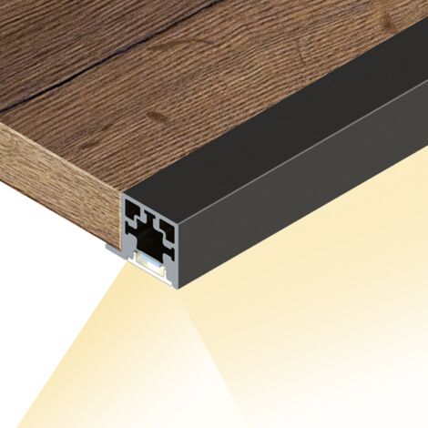 Hettich CADRO Lichtprofil Boden Schwarz matt,  L 3000 mm E2