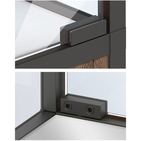 Hettich CADRO Set Glastürscharnier Links/Rechts,  Edelstahl Optik E2