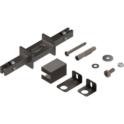 Hettich CADRO Set Wand-/Bodenbefestig. Mit Spange,  Edelstahl Optik E2