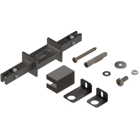 Hettich CADRO Set Wand-/Bodenbefestig. Mit Spange,  Schwarz matt E2