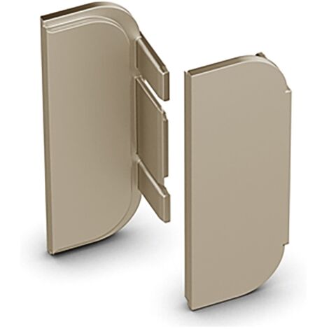Hettich Canis C Endkappen geschlossen Set L+R Edelstahl Optik