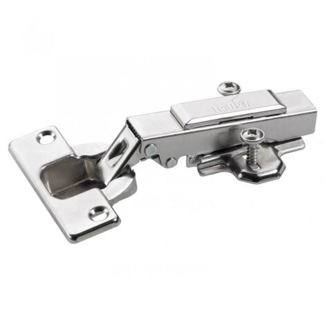 Hettich – Charnière invisible à encastrer Ø35 mm – Recouvrement total – Angle d'ouverture 110° – Acier nickelé pour meubles