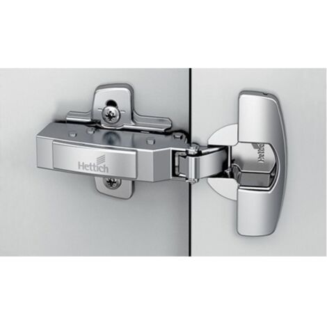 Hettich – Charnière pour meuble épaisse – Base 12,5 mm – Nickelé – Type d'arrêt disponible – Pour fixation à vis – Charge maximale élevée - 8631i