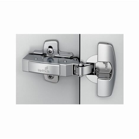 Hettich – Charnière pour meuble sans amortis 15 à 32mm 110° nickelée – Montage central à visser – 9091590