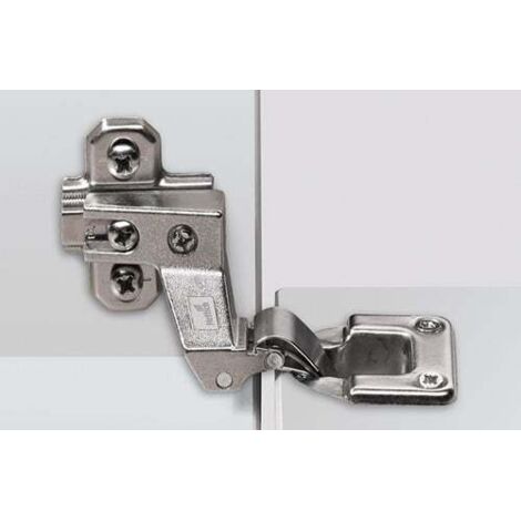 Hettich – Charnière pour meuble zinc moulé/acier nickelé – Capacité de charge 3,5 kg – Version droite/gauche avec interverrouillage – 46849