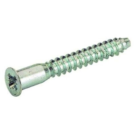 Hettich – Cheville à visser 6,3x50mm en acier bichromaté – Galvanisée – Pour assemblage meubles épaisseur 16-19mm – Lot de 500 pièces