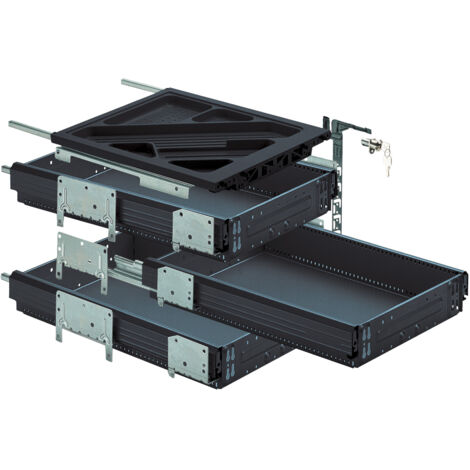 Hettich Container-Set mit Vollauszügen, schwarz, 530 mm
