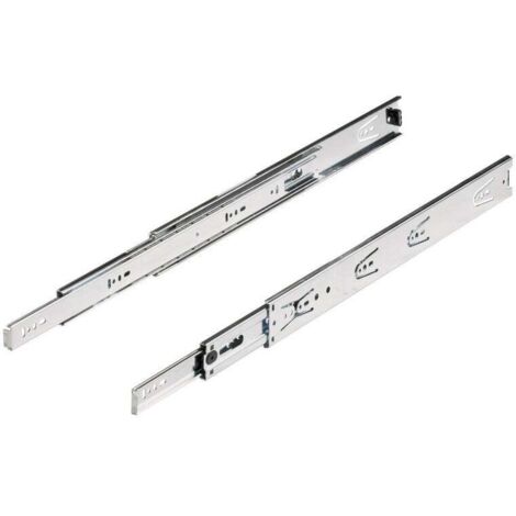 Hettich – Coulisse pour tiroir à billes – Charge maximale 45 kg – Longueur 55 cm – Fixation latérale – Acier zingué pour coulissage fluide