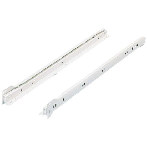 Hettich – Coulisse pour tiroir à galets – Charge maximale 20 kg – Longueur 50 cm – Fixation latérale – Acier époxy pour meubles de rangement